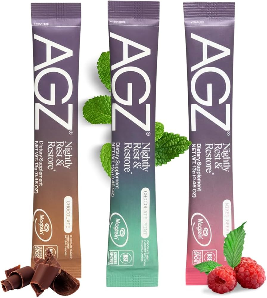 AG1 AGZ Sleep Drink Sampler (Athletic Greens) Melatonin-Free Nighttime Blend with Magnesium, Ashw... | Amazon (US)