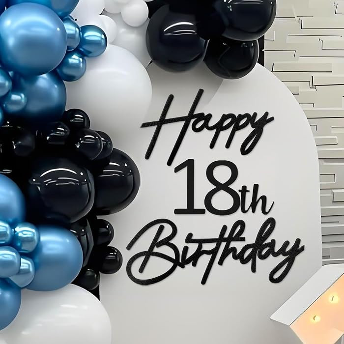 Happy Birthday with 0-9 Numbers Sign for Backdrop - Felt Custom Age Happy Birthday Decal for Ball... | Amazon (US)