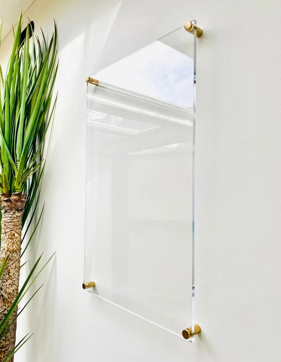 Blank Acrylic Dry Erase Writing Board with Standoffs || Wall Calendar Goal Habit Grocery Clear Of... | Etsy (US)