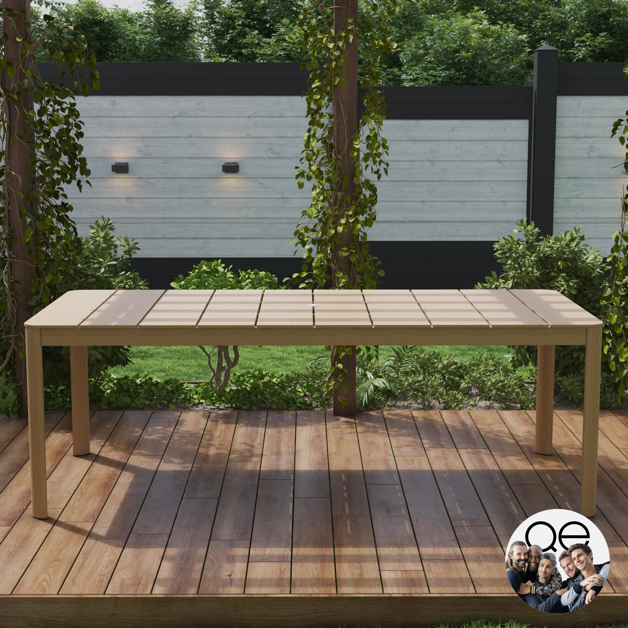 COSCO Outdoor Furniture, 88" Extra Large Patio Dining Table, Aluminum and Synthetic Wood, Tan - W... | Walmart (US)