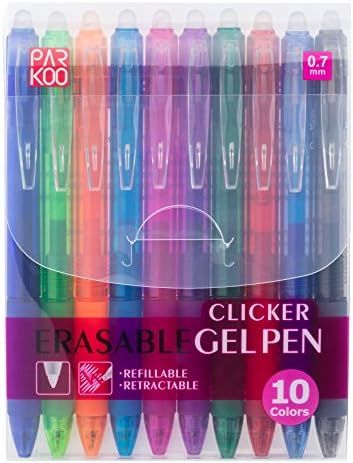 ParKoo Retractable Erasable Gel Pens Clicker, Fine Point 0.7mm, Assorted Color Inks for Drawing W... | Amazon (US)