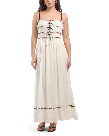 Bow Front Tiered Dress | TJ Maxx