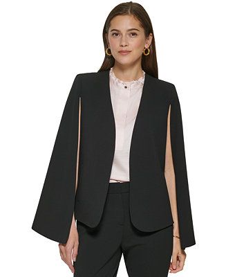 DKNY Women's Collarless Open-Front Cape-Sleeve Jacket - Macy's | Macy's