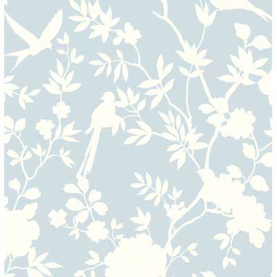 NextWall 40.5 sq. ft. Luxe Haven Hampton Blue Mono Toile Peel and Stick Wallpaper Lowes.com | Lowe's
