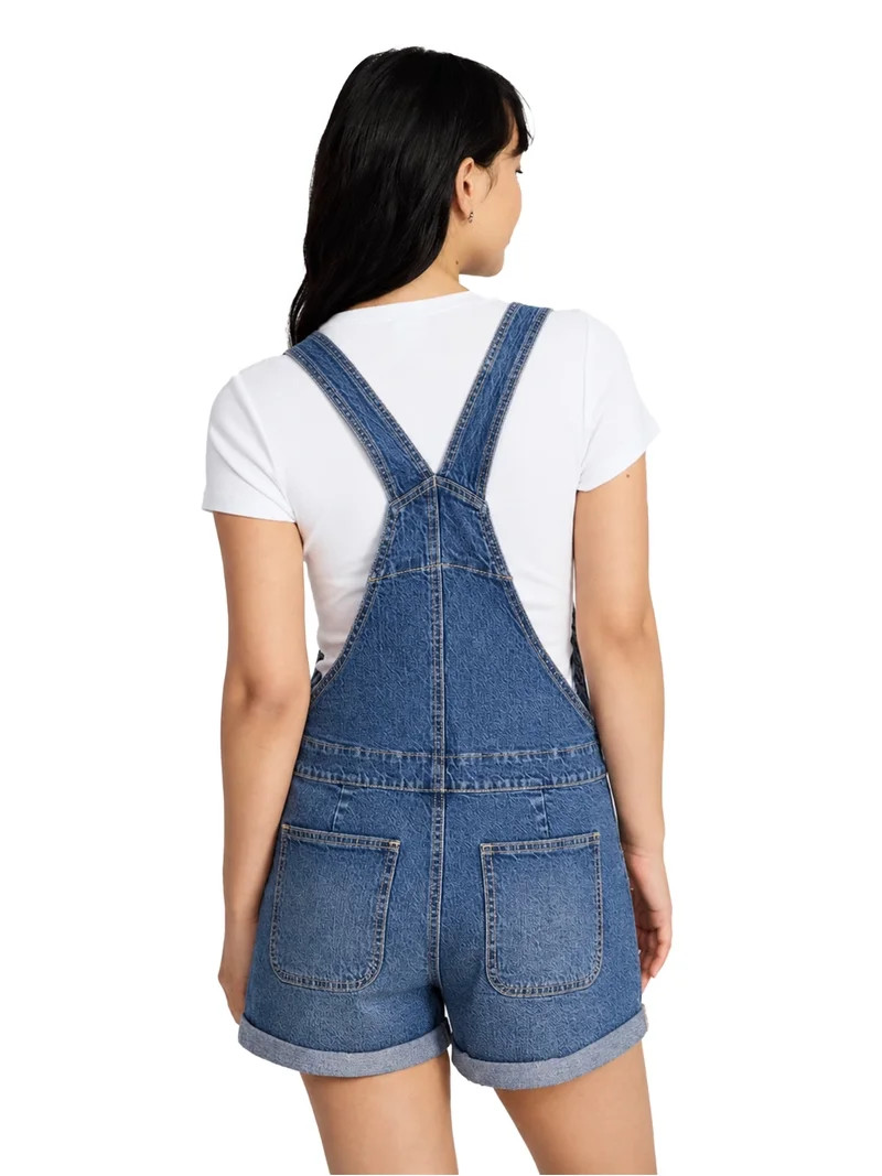 No Boundaries Denim Shortalls, 3" Inseam, Women's Sizes XXS-XXL | Walmart (US)