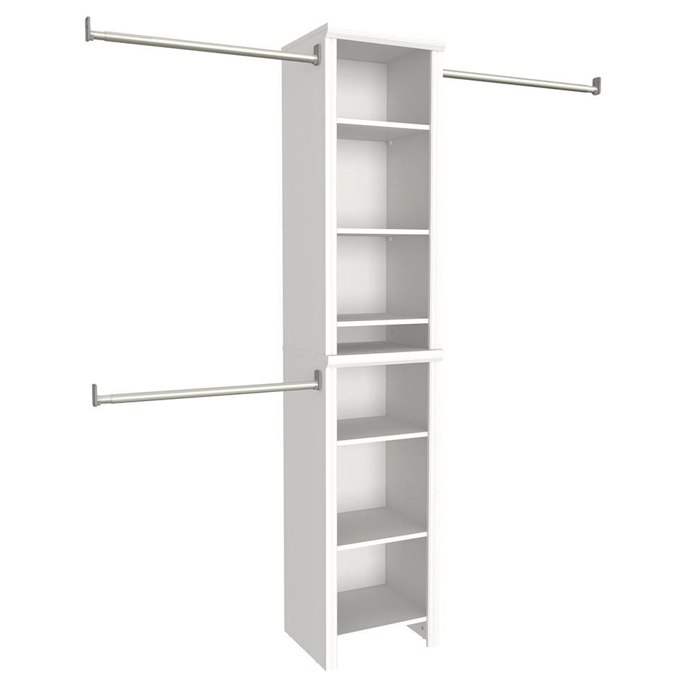 ClosetMaid Impressions Narrow 48 in. W - 108 in. W White Wood Closet System-14855 - The Home Depo... | The Home Depot