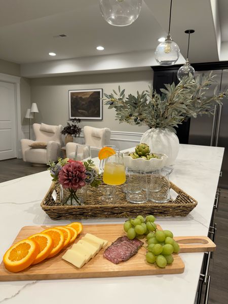 Walmart hosting finds and favorites include this indoor/outdoor tray, charcuterie cutting board and affordable wine glasses.  @walmart #walmarthome 

#LTKhome #LTKsalealert #LTKSeasonal