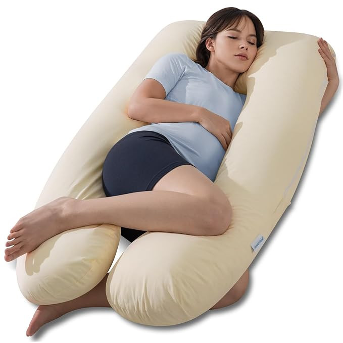 QUEEN ROSE Pregnancy Pillows, Soft Cotton U Shaped Body Pillow for Sleeping, Maternity Pillow for... | Amazon (US)