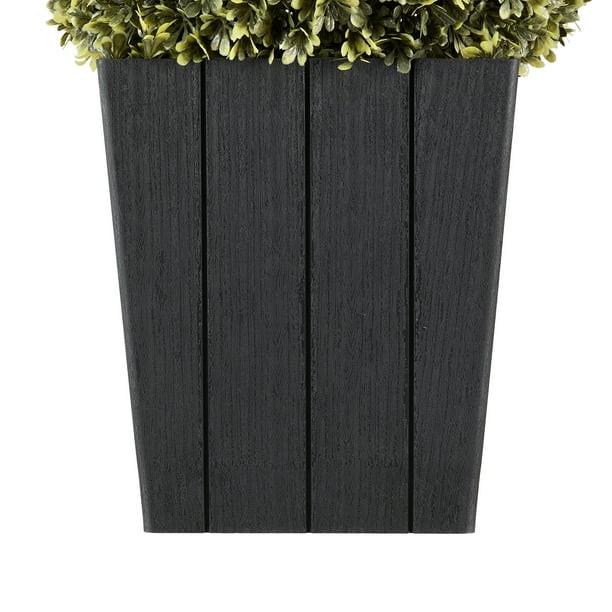 Better Homes & Gardens 20" Outdoor Artificial Topiary Decor in Black Planter, with Battery-Operat... | Walmart (US)