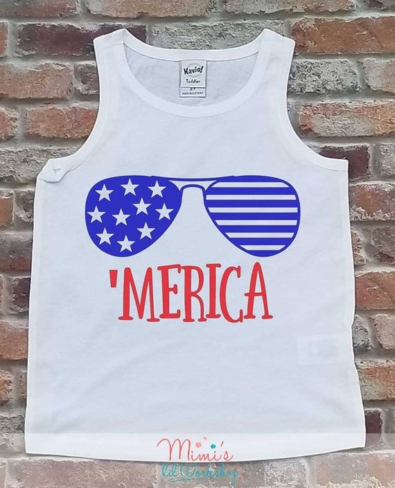 Merica Tank 4th Of July Tank Top Toddler Merica Shirt Kids Merica Shirt America Tank Kids Patriot... | Etsy (US)