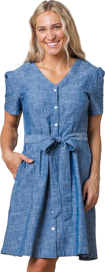 Hope & Henry Women's Organic Button Front Chambray Dress | Nordstrom | Nordstrom