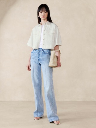 Hemp-Cotton Cropped Shirt | Banana Republic (US)