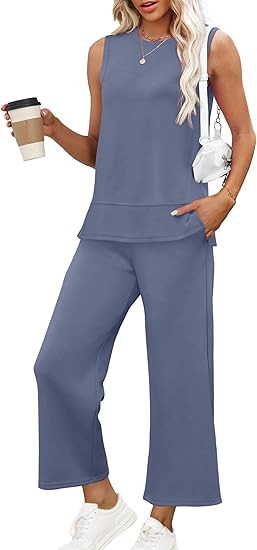 XIEERDUO Women's 2 Piece Outfits Summer Travel Tracksuit Loose Wide Leg Loungewear Comfy Lounge S... | Amazon (US)