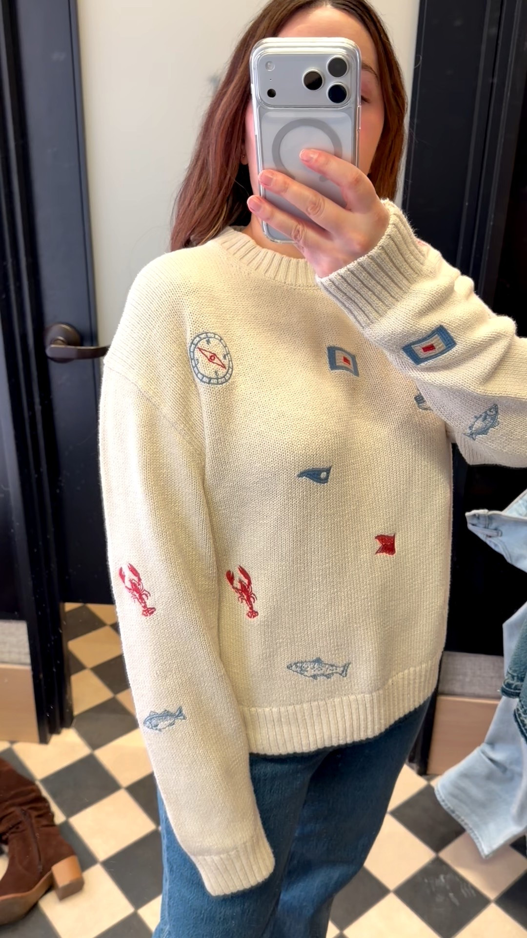 Immediately YES this naval sweater is lovely! 

#LTKootd #LTKMidsize #LTKSeasonal