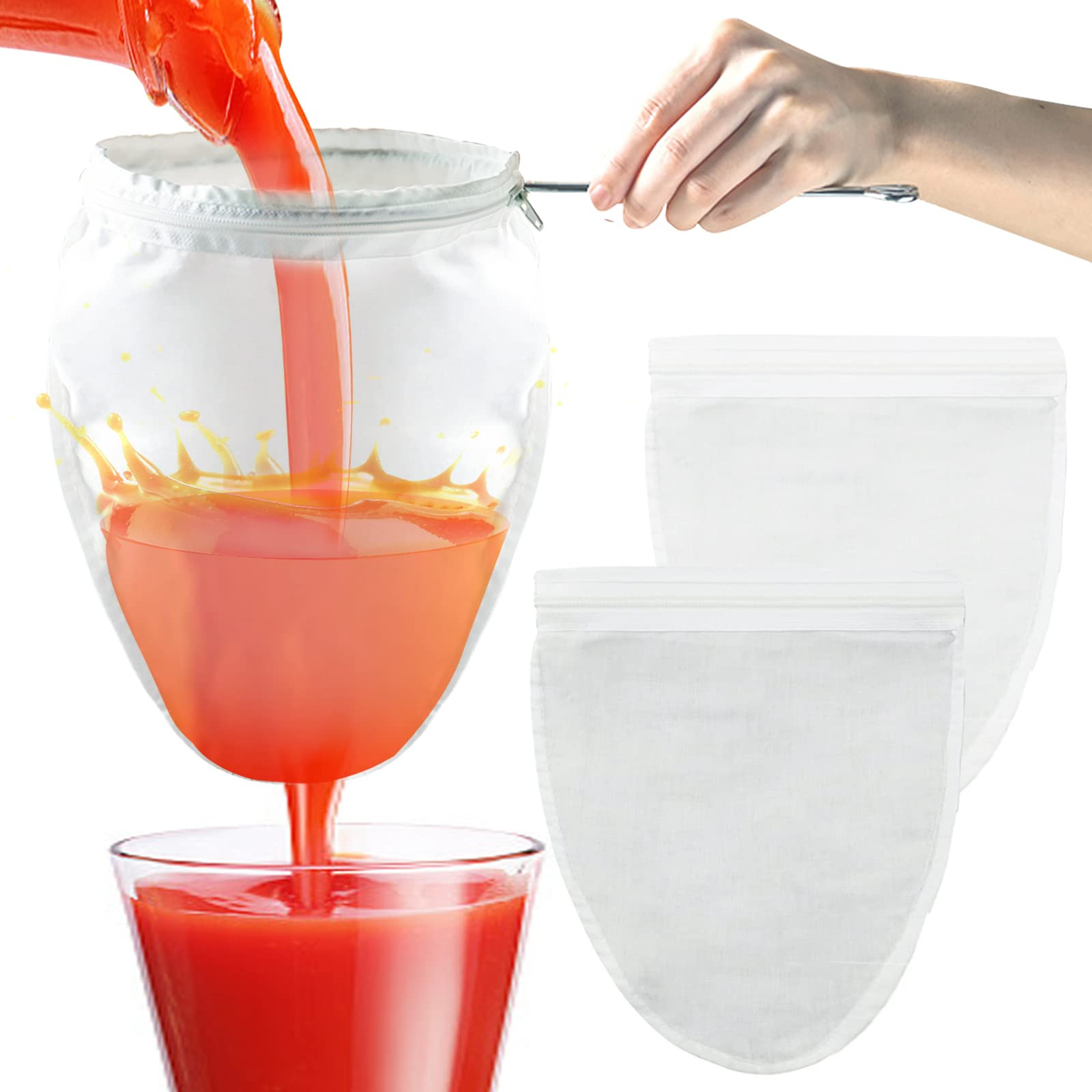 Nut Milk Bag Strainer with Stand, Strainers Fine Mesh Bags, Jelly strainer, Reusable Cheese Cloth... | Amazon (US)
