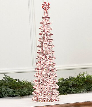 Trimsetter Santa Claus Lane Collection Peppermint Ribbon Tree Sitter | Dillard's | Dillard's