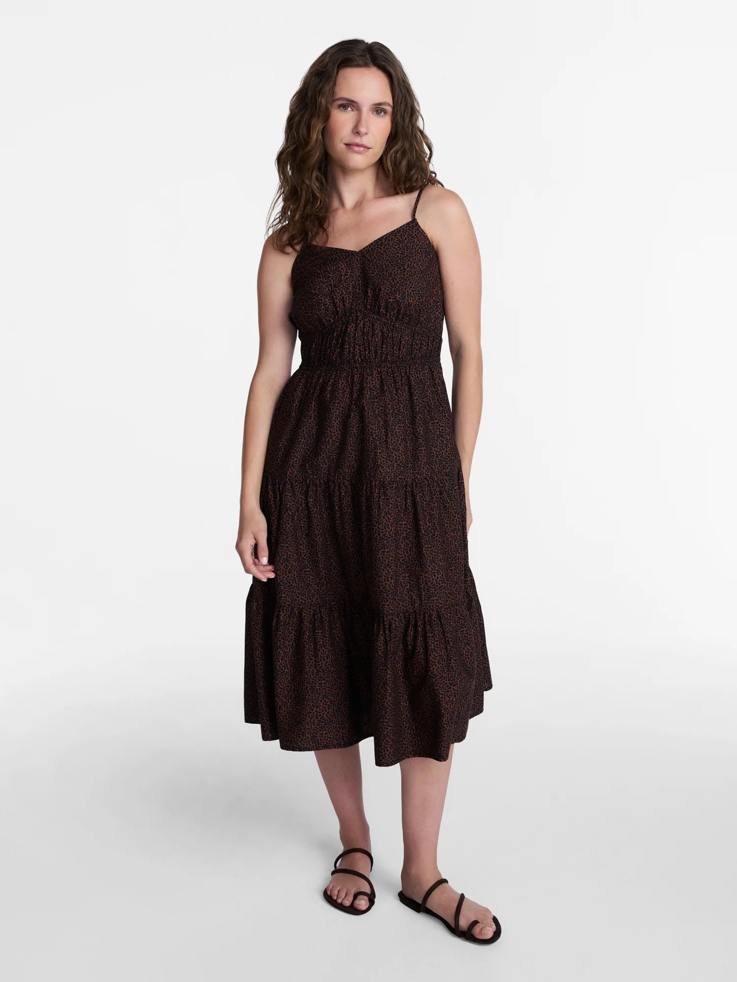 Time and Tru Women's Spaghetti Strap Midi Dress, Sizes XS-XXXL | Walmart (US)