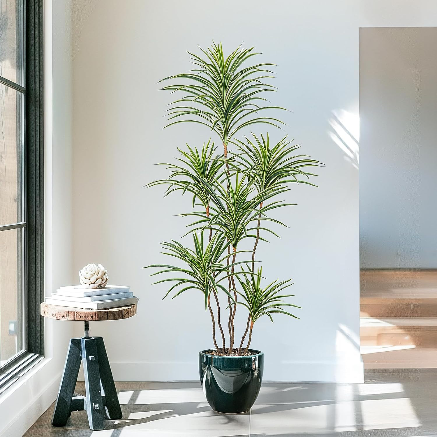 YEPDIN Artificial Dracaena Tree, 5 FT Fake Tree with Pot, Faux Plants Indoor, Realistic Fake Plants Decor for Home Office Living Room Decor Indoor | Amazon (US)