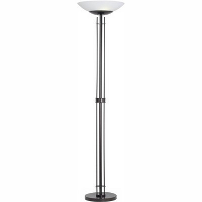 Possini Euro Design Modern Torchiere Floor Lamp 72" Tall Dark Bronze Frosted Glass Shade for Living Room Bedroom Office House | Target