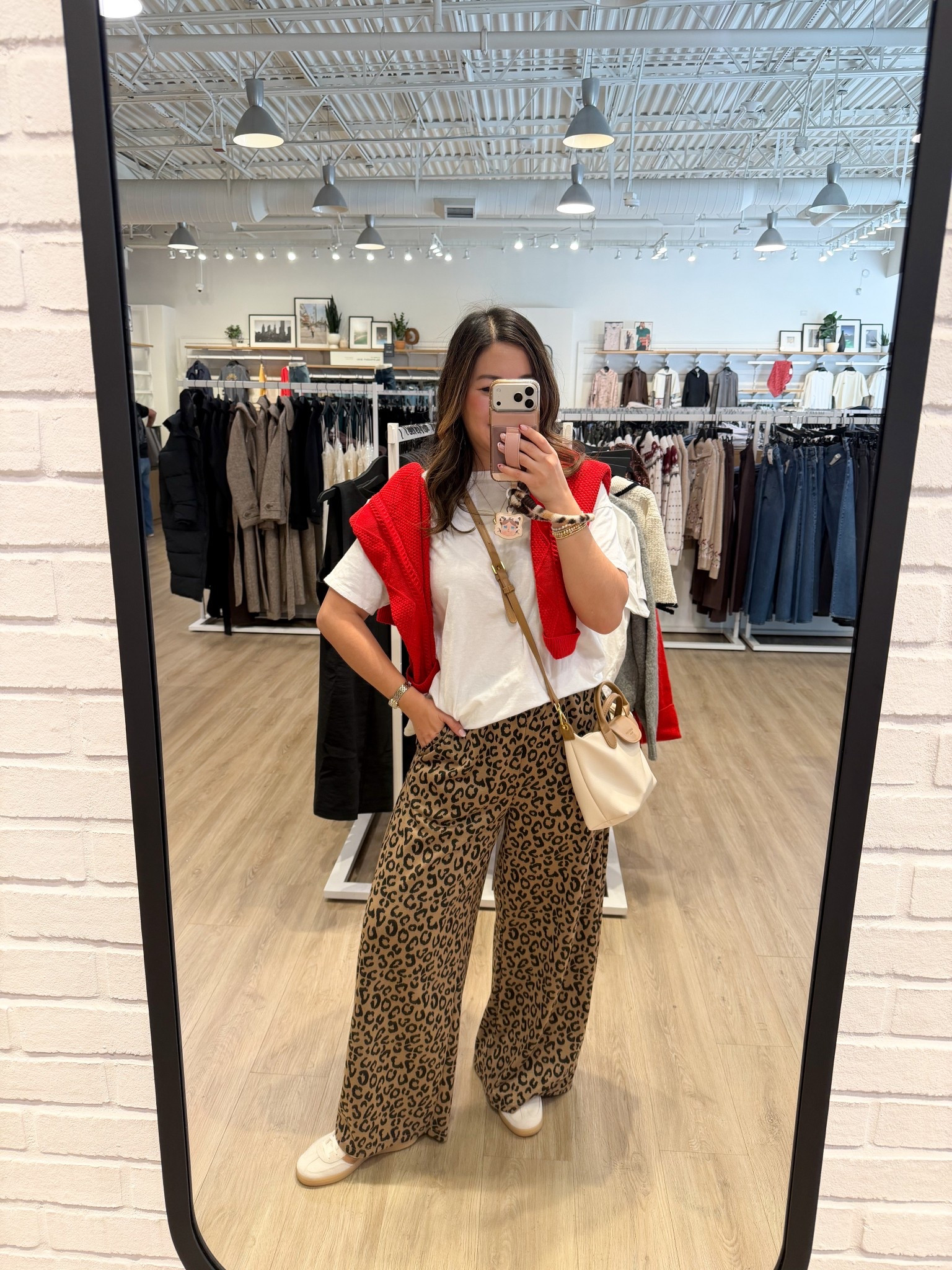 Vegas Day Outfit
Boyfriend Tee: Small
Red Sweater: Medium
Leopard Pants: Medium 
