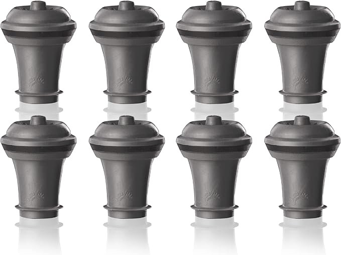 Vacu Vin Wine Saver Vacuum Stoppers - Set of 8 - Gray - Airtight Seal for Opened Bottles to Prese... | Amazon (US)