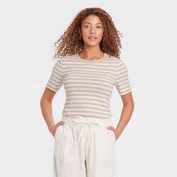 Women's Short Sleeve Rib T-Shirt - A New Day™ | Target
