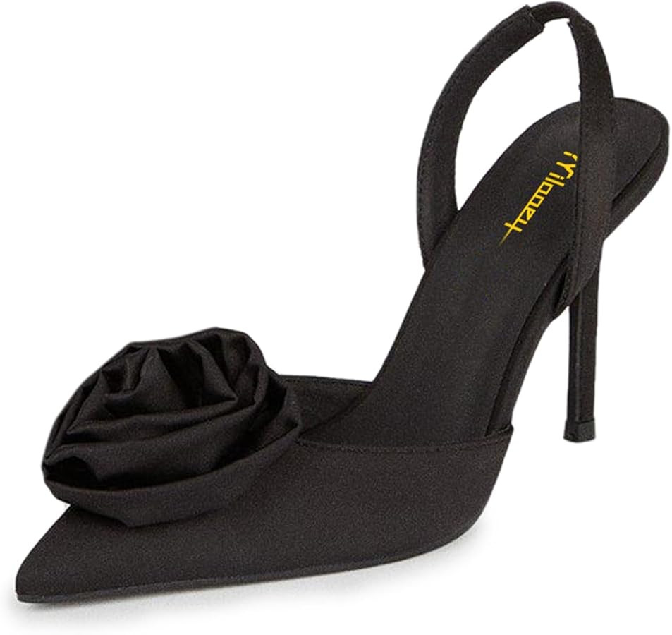 Milooey shoes Women's Slingback High Heels Eelgant Stiletto Pumps Closed Pointed Toe Slide Sandal... | Amazon (US)
