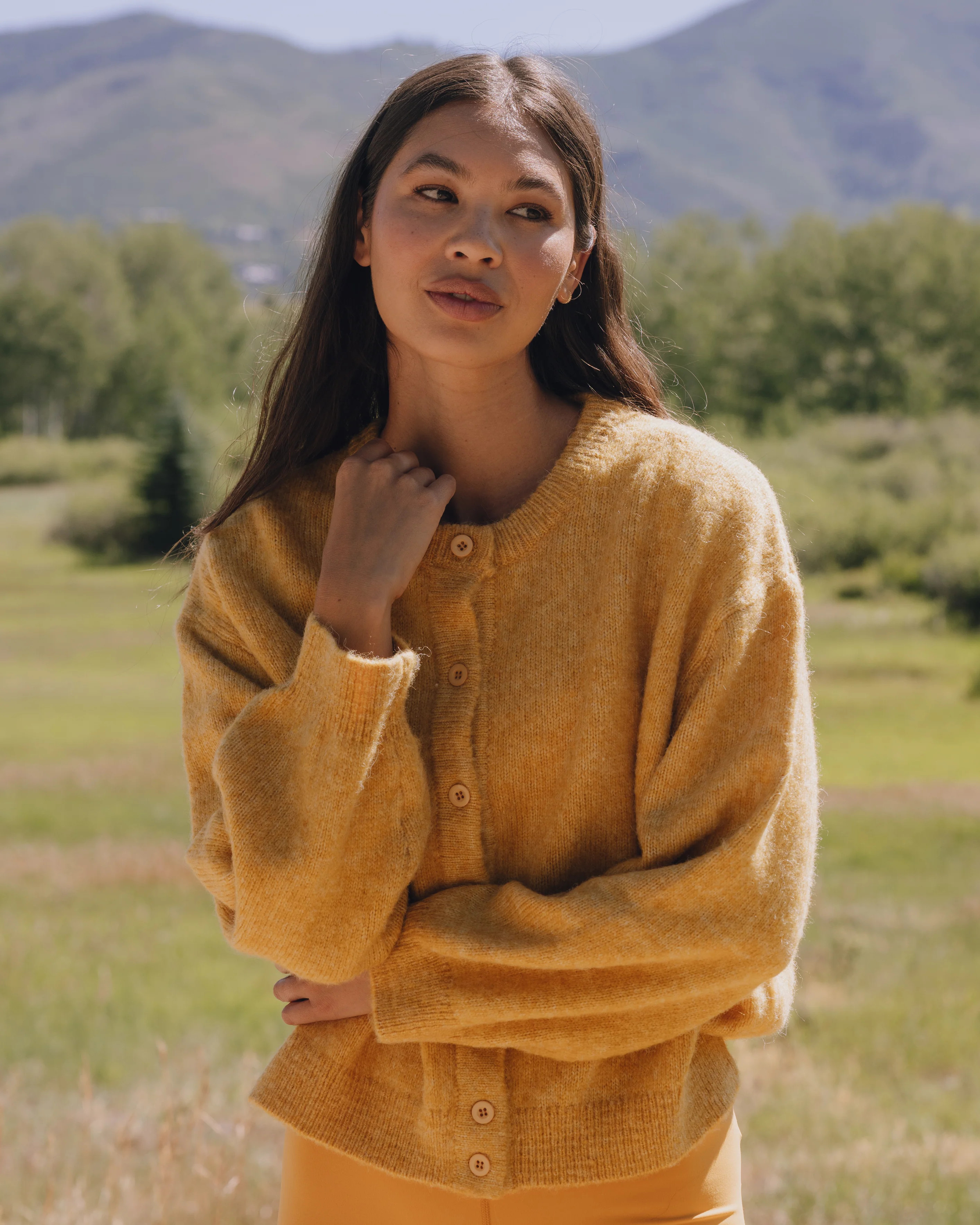 Button Up Sweater - Honeygold | Daily Drills
