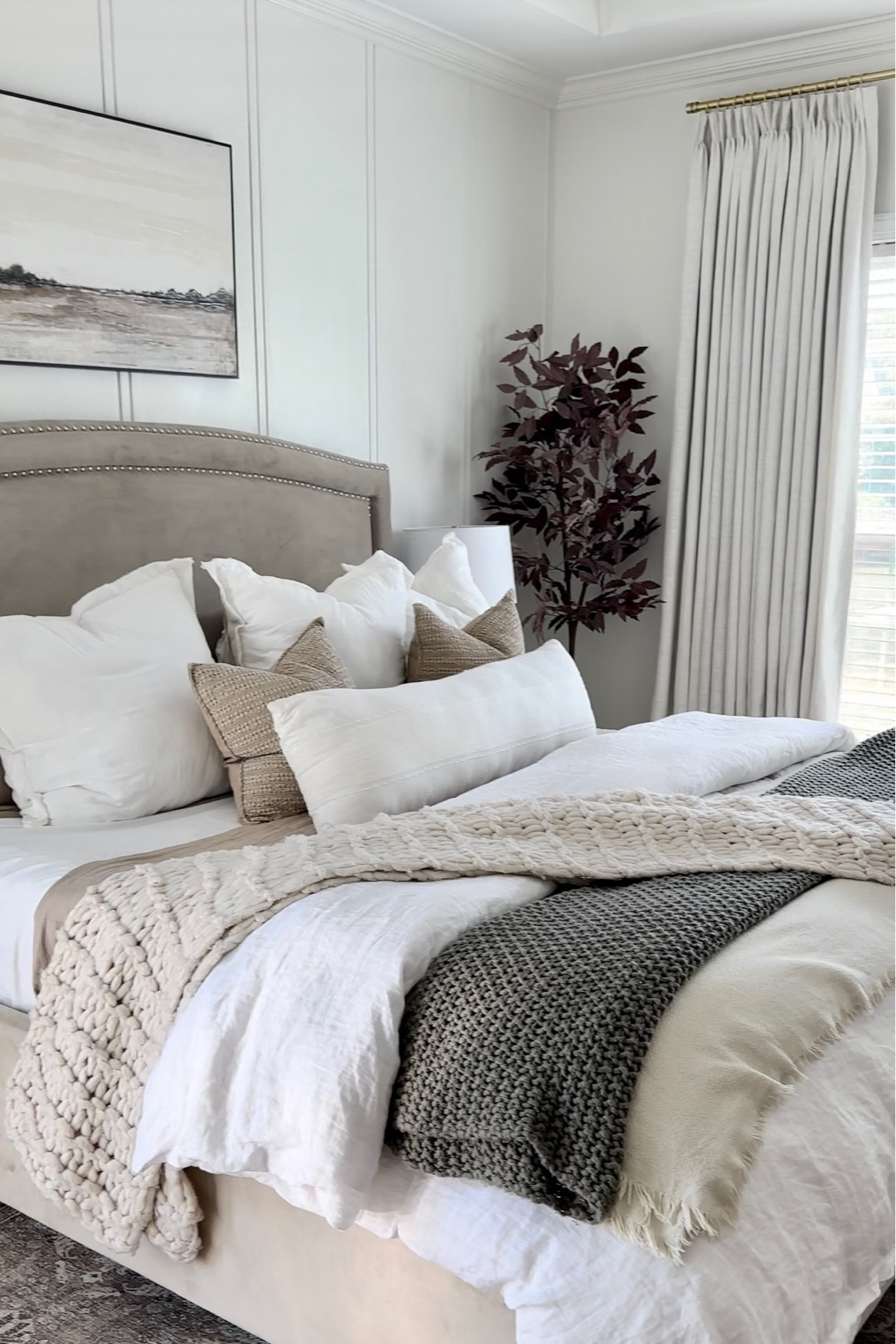 Affordable Bedroom finds:

Bedding - a mix of Amazon, TJ Maxx & Target

Picture - Hobby Lobby

Fall Tree - Homegoods in store 

Curtains - custom size in Ivory White by TwoPages.  

Bed - Rooms To Go

Rug - Loloi from Amazon


Home Design | Neutral Bedroom | Neutral Home | Bedroom Style | Bedroom Styling 

#LTKsalealert #LTKhome #LTKSeasonal