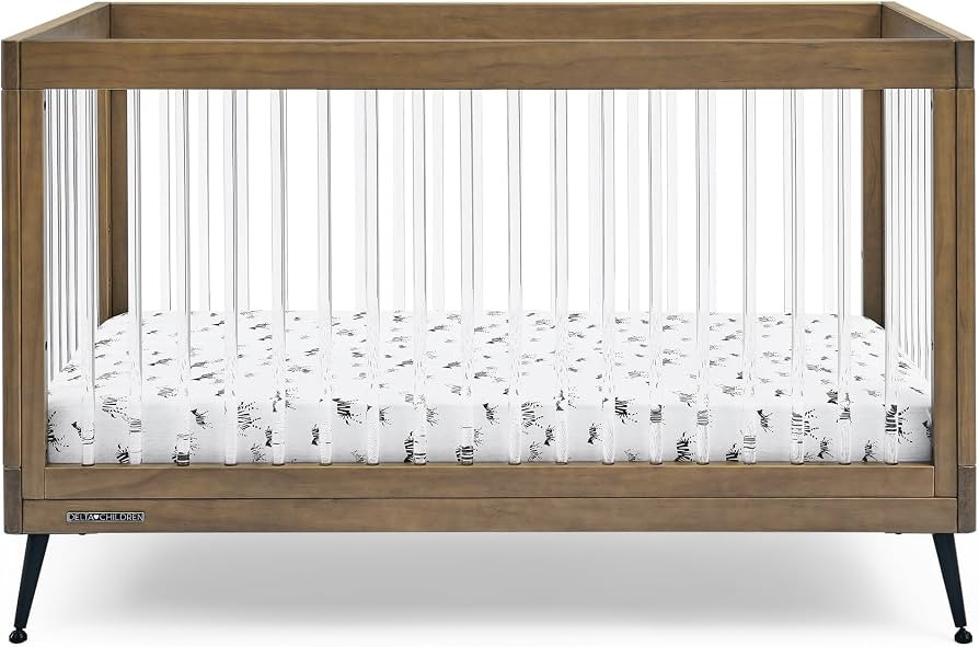 Delta Children Sloane 4-in-1 Acrylic Convertible Crib - Greenguard Gold Certified, Acorn/Matte Bl... | Amazon (US)