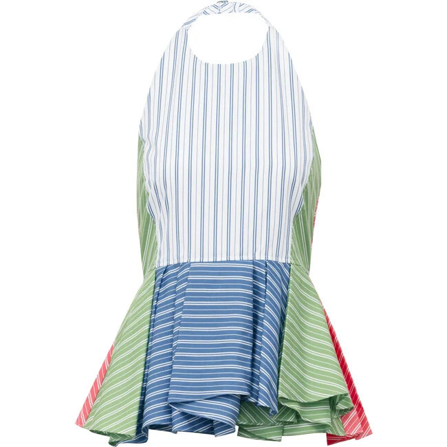 Tanya Taylor | Celeste Top, White Multi Mix (Stripes, Size 2X-Small) | Maisonette | Maisonette