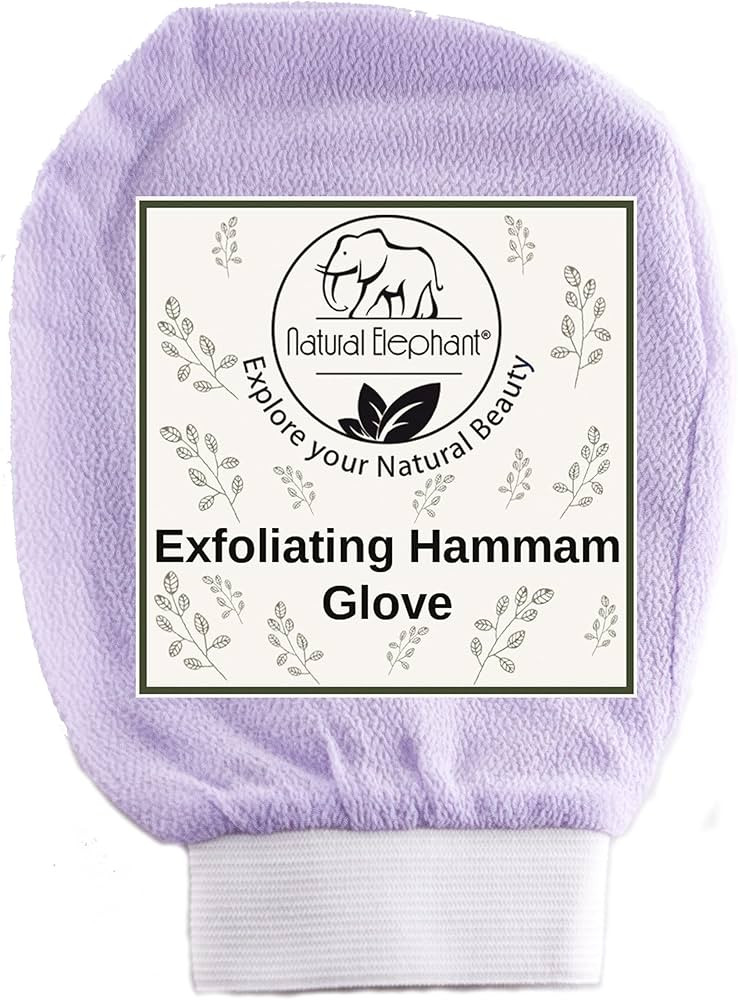 Natural Elephant Exfoliating Hammam Glove - Face and Body Exfoliator Mitt (Lovely Lilac) | Amazon (US)