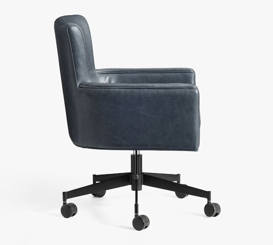 Irving Leather Swivel Desk Chair | Pottery Barn (US)