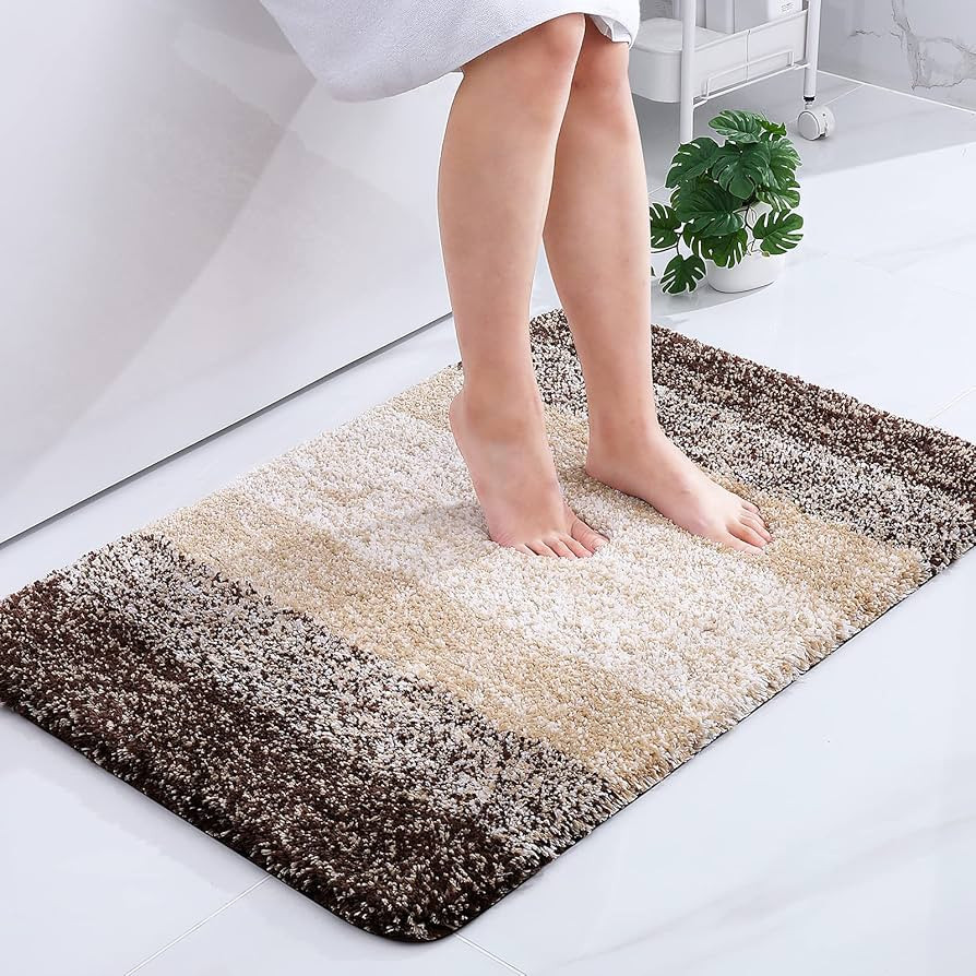 OLANLY Luxury Bathroom Rug Mat, Extra Soft and Absorbent Microfiber Bath Rugs, Non-Slip Plush Sha... | Amazon (US)