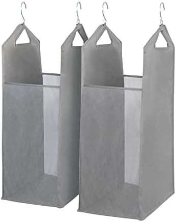 Amazon.com: STORAGE MANIAC 2-Pack Hanging Laundry Hamper, Front See-Through Mesh Hanging Laundry ... | Amazon (US)