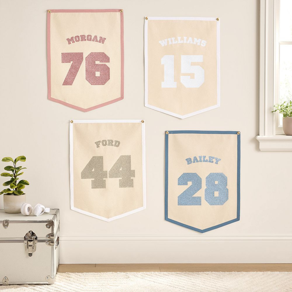 Personalized Varsity Number Pentagon Flag | Pottery Barn Teen