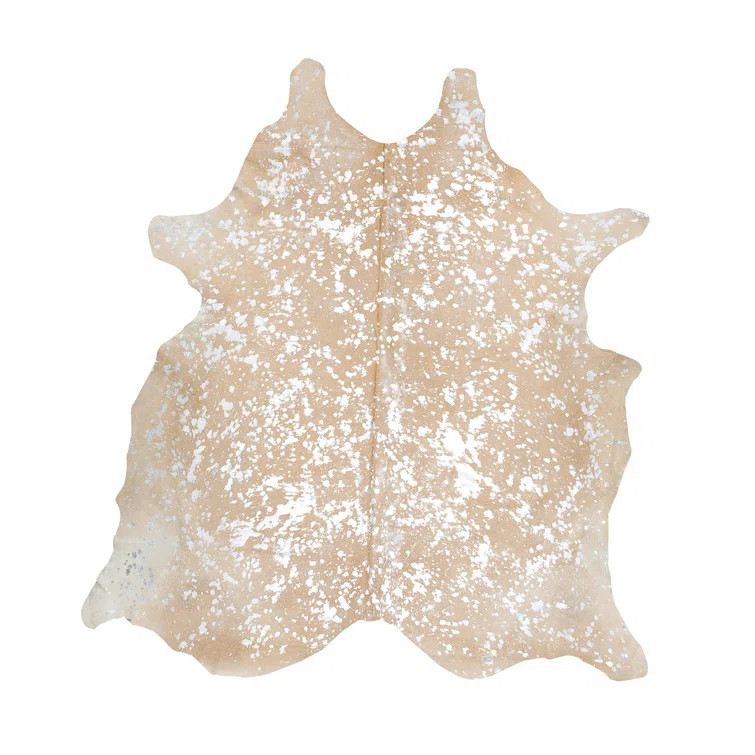 Torfred Handmade Cowhide Beige/Metallic Silver Rug | Wayfair North America