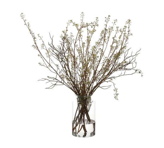 Faux Berry Branches In Glass Vase | Pottery Barn (US)