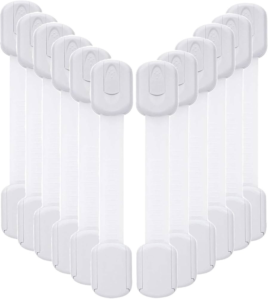 12 Pack Baby Proofing Cabinet Strap Locks - Vkania Kids Proof Kit - Child Safety Drawer Cupboard ... | Amazon (US)