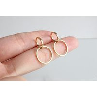 10Pc Simple Round Earring, Geometry Double Circle Earrings, Minimalist Earrings Attachment, 18K Real Gold Plated Over Brass Jewelry Finding | Etsy (US)