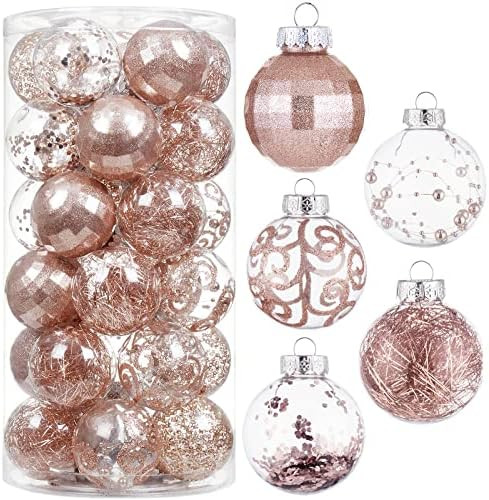 Wironlst Christmas Ball Ornaments Shatterproof Clear Large Plastic Hanging Ball Decorative Baubles S | Amazon (US)