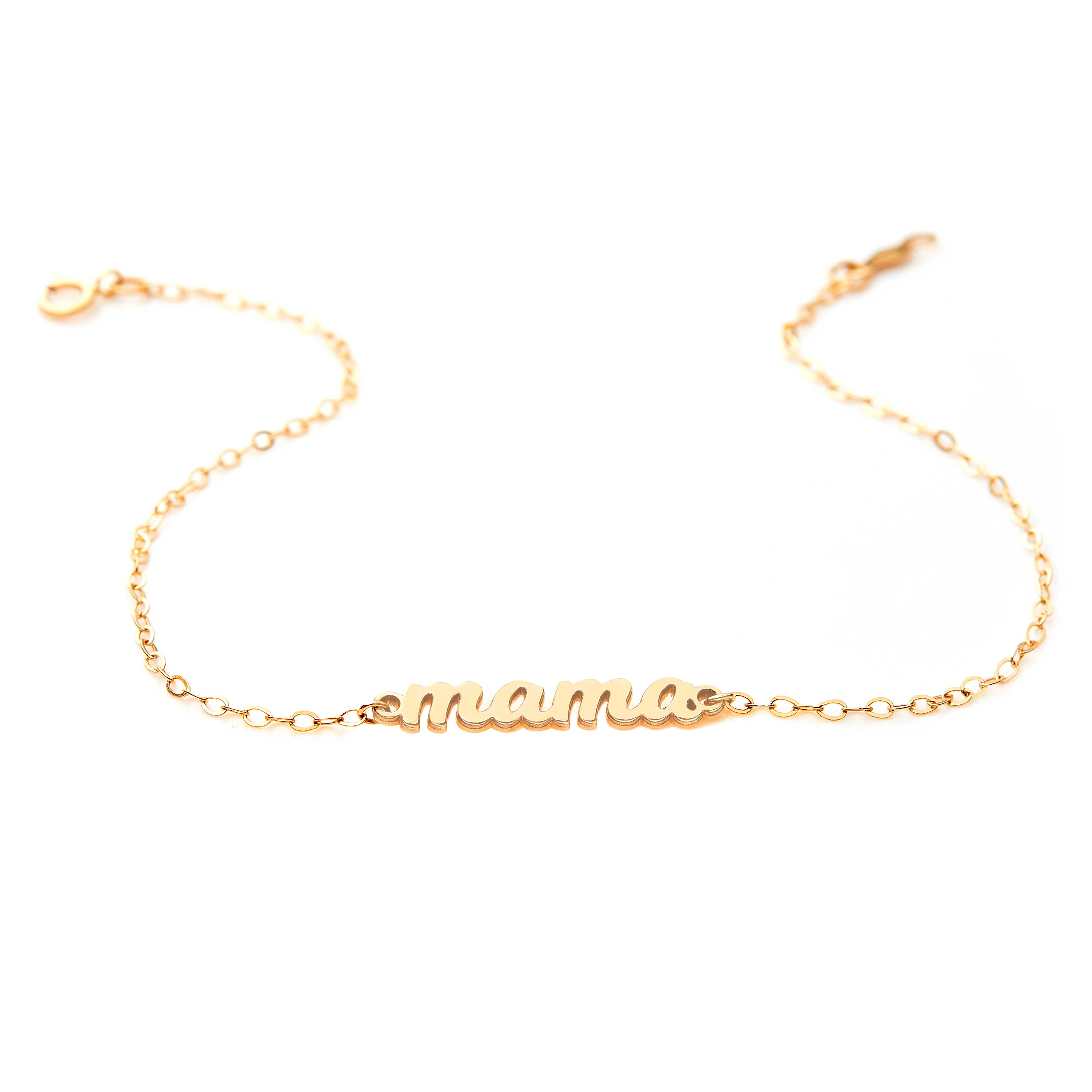 Script mama Nameplate Chain Bracelet | Tiny Tags