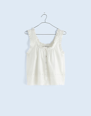 Embroidered Ruffle-Trim Top | Madewell