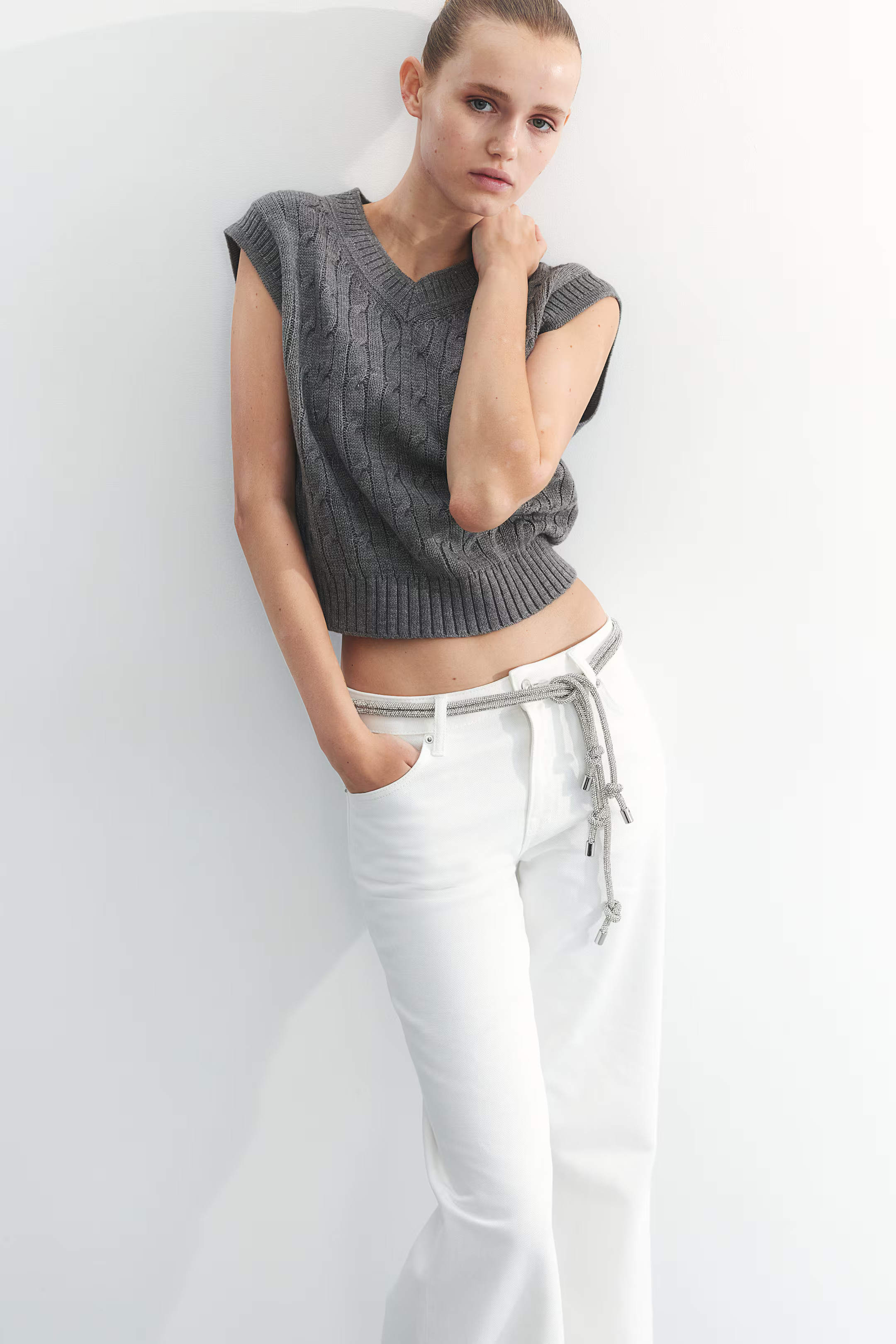 Cable-knit Sweater Vest | H&M (US + CA)