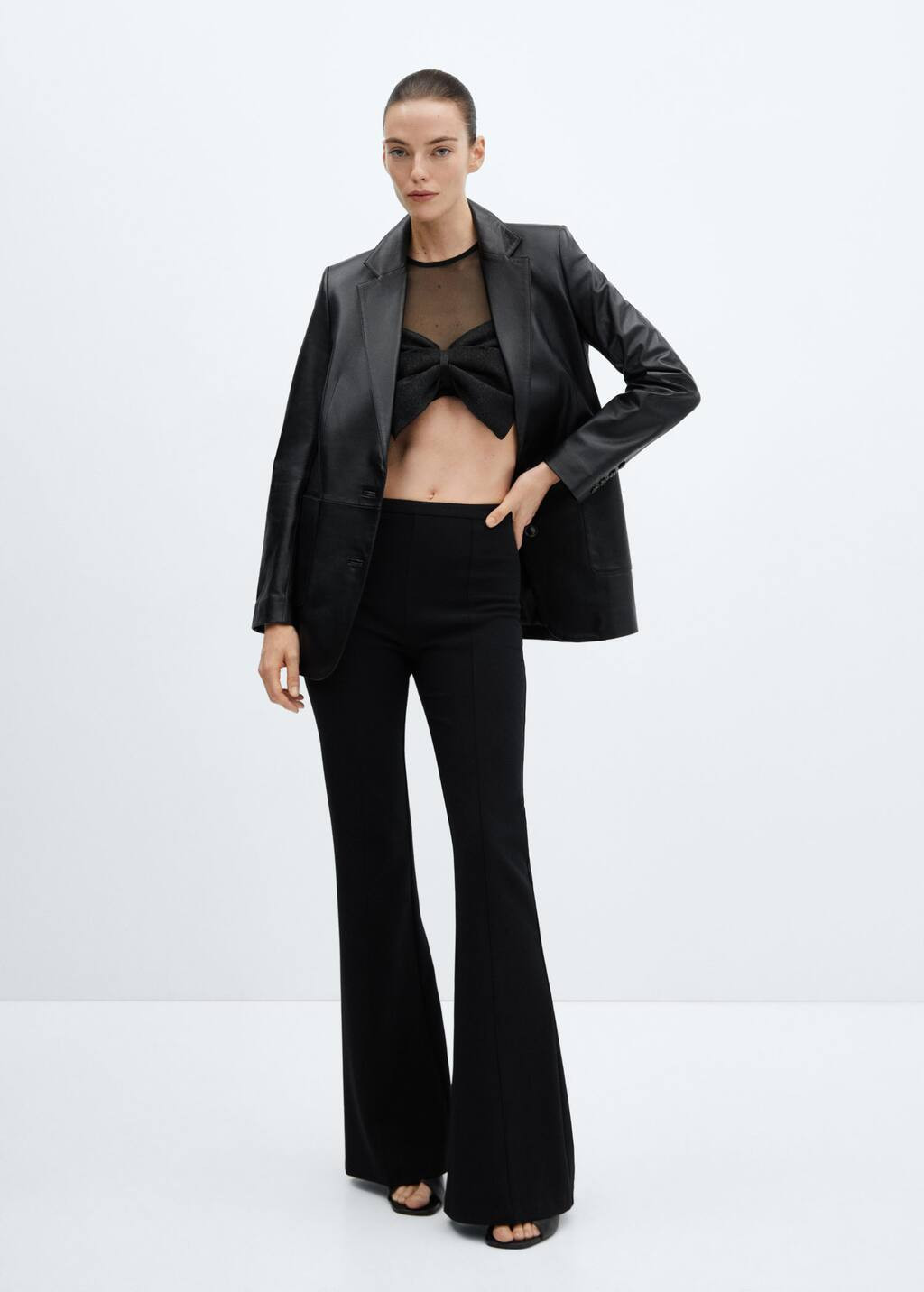 Combined knitted top with bow | MANGO (US)