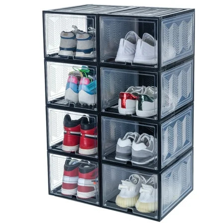 Shoe Storage Boxes Shoe Organizers Closet organizers & storage Shoe Box Stackable Storage Bins Fit f | Walmart (US)