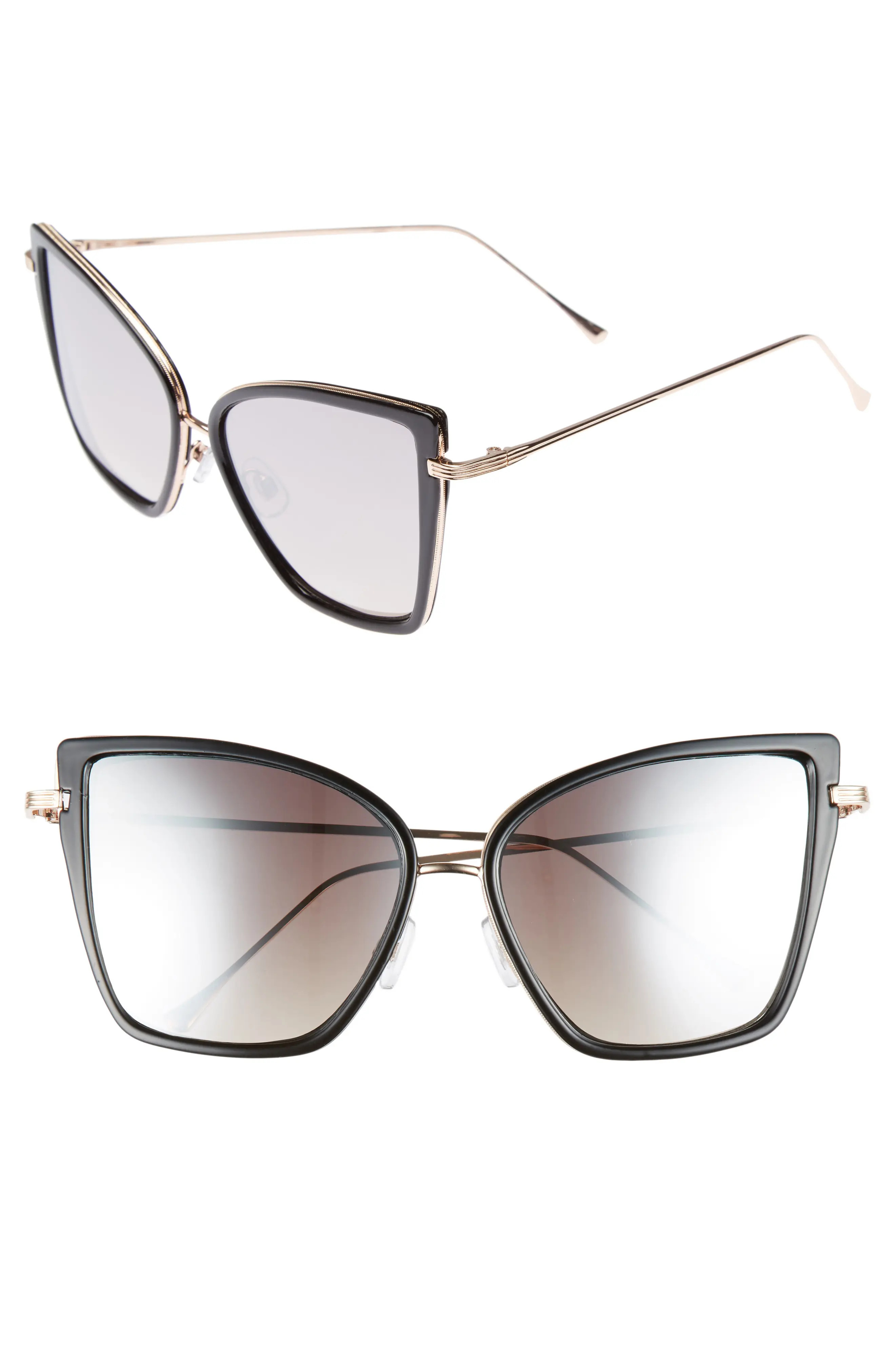55mm Mirror Lens Square Sunglasses | Nordstrom