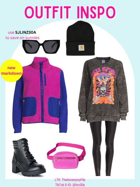 Cute winter outfit Inspo! 

⭐️⭐️Use SJLINZ30A to save 10% on the sunglasses 🕶️ ⭐️⭐️

Winter outfit, fall outfit, graphic sweatshirt, carhartt beanie, pink belt bag, Fanny pack, crossbody back, combat boots, sherpa jacket, faux leather leggings, Walmart fashion, Walmart style #blushpink #winterlooks #winteroutfits #winterstyle #winterfashion #wintertrends #shacket #jacket #sale #under50 #under100 #under40 #workwear #ootd #bohochic #bohodecor #bohofashion #bohemian #contemporarystyle #modern #bohohome #modernhome #homedecor #amazonfinds #nordstrom #bestofbeauty #beautymusthaves #beautyfavorites #goldjewelry #stackingrings #toryburch #comfystyle #easyfashion #vacationstyle #goldrings #goldnecklaces #fallinspo #lipliner #lipplumper #lipstick #lipgloss #makeup #blazers #primeday #StyleYouCanTrust #giftguide #LTKRefresh #LTKSale #springoutfits #fallfavorites #LTKbacktoschool #fallfashion #vacationdresses #resortfashion #summerfashion #summerstyle #rustichomedecor #liketkit #highheels #Itkhome #Itkgifts #Itkgiftguides #springtops #summertops #Itksalealert #LTKRefresh #fedorahats #bodycondresses #sweaterdresses #bodysuits #miniskirts #midiskirts #longskirts #minidresses #mididresses #shortskirts #shortdresses #maxiskirts #maxidresses #watches #backpacks #camis #croppedcamis #croppedtops #highwaistedshorts #goldjewelry #stackingrings #toryburch #comfystyle #easyfashion #vacationstyle #goldrings #goldnecklaces #fallinspo #lipliner #lipplumper #lipstick #lipgloss #makeup #blazers #highwaistedskirts #momjeans #momshorts #capris #overalls #overallshorts #distressesshorts #distressedjeans #whiteshorts #contemporary #leggings #blackleggings #bralettes #lacebralettes #clutches #crossbodybags #competition #beachbag #halloweendecor #totebag #luggage #carryon #blazers #airpodcase #iphonecase #hairaccessories #fragrance #candles #perfume #jewelry #earrings #studearrings #hoopearrings #simplestyle #aestheticstyle #designerdupes #luxurystyle #bohofall #strawbags #strawhats #kitchenfinds #amazonfavorites #bohodecor #aesthetics 

#LTKstyletip #LTKSeasonal #LTKunder100