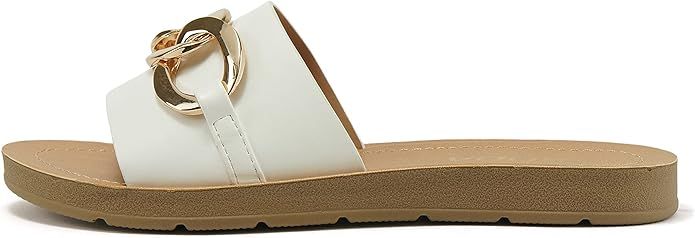 SODA AGELESS ~ Women Casual Comfort Fashion Chain Slide Flat Flip Flop Sandals | Amazon (US)