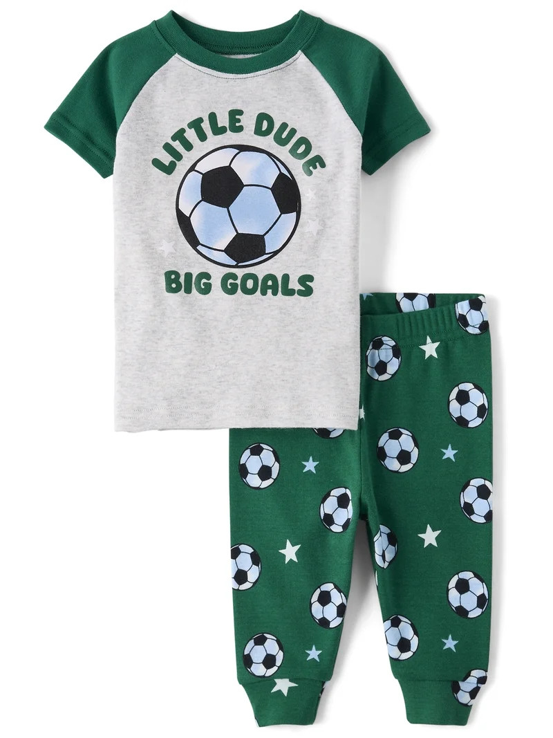 The Children's Place Baby & Toddler Boys Short Sleeve Soccer Goals Snug Fit PJ, Sizes NB-6T | Walmart (US)